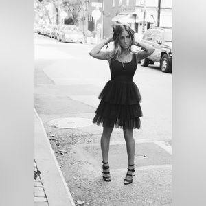 New SJP LBD Title Black Tulle Sarah Jessica Parker Little black dress 00